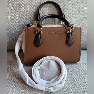 Michael Kors Tan and Dark Brown Mini Bag